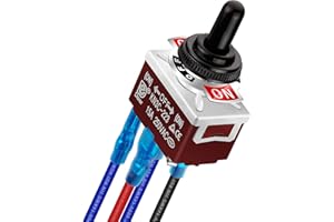 DaierTek Waterproof Reverse Polarity Switch 12V Momentary Toggle Switch 30A DC Motor Control RV Power Jack Switch (ON)-Off-(O