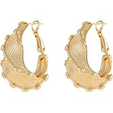 Gold Earrings for Women 14K Gold Hoop Earrings for Women Chunky Gold Earrings Dainty Twisted Dangle Trendy Jewelry Gift for Party