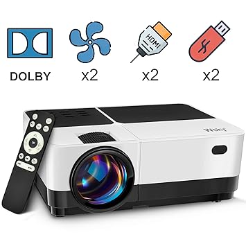 Wsky 2019 Newest LCD LED 2800 Lumens Portable Home Theater Video Projector