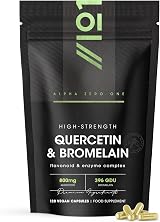 ALPHA01 Quercetin 800mg Bromelain 396 GDU BioPerine 120 Vegan Capsules
