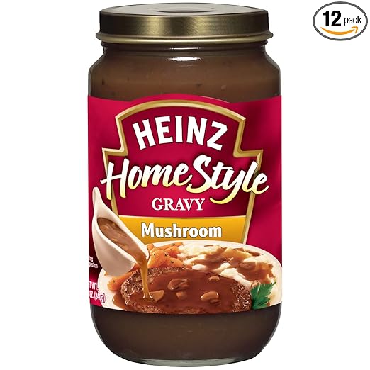 Amazon Com Heinz Homestyle Mushroom Gravy 12 Oz Jars Pack Of 12 Grocery Gourmet Food