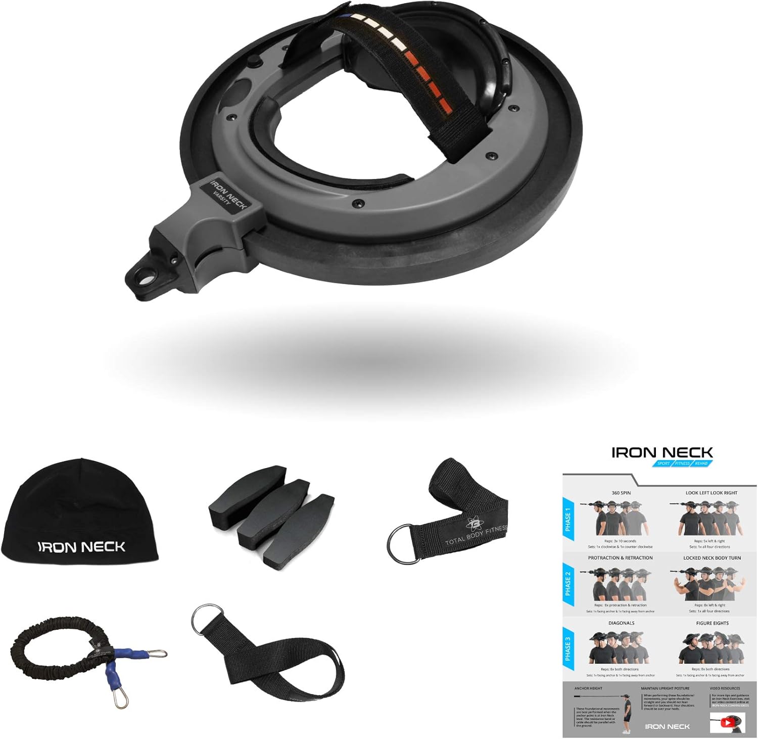Iron Neck Starter – Advanced Neck Strength Training Device and Rehabilitation Machine - Perform Neck Exercises and Stretches to Relieve Back and Neck Pain, Reduce Concussion Risk, and Improve Posture : Sports & Outdoors