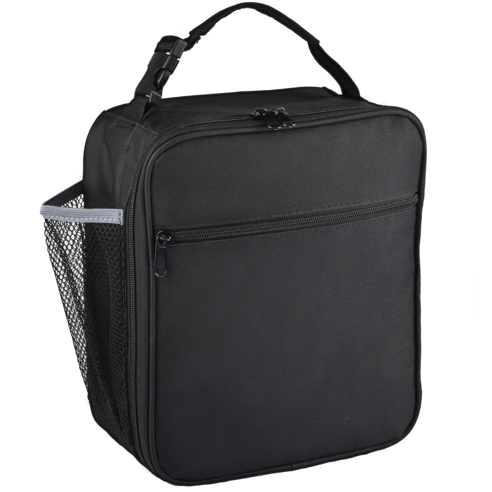 IWTTWY Insulated Lunch Bag Camo Cooler Bag Portable Carrying Lunch Box Bag for Boys Girls Women Men to School Office Outdoor (Black)