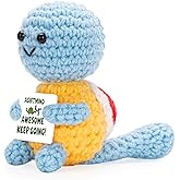 AGIFTMIND Positive Crochet Turtle Animals Funny Handmade Emotional Doll for Birthday Gifts Women Men Friends Coworkers (Turtle)