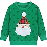 DDSOL Toddler Little Girl Christmas Sweatshirt Kid Ugly Santa Claus Reindeer Tree Shirt Xmas Long Sleeve Tee Top Clothes