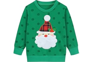 DDSOL Toddler Little Girl Christmas Sweatshirt Kid Ugly Santa Claus Reindeer Tree Shirt Xmas Long Sleeve Tee Top Clothes