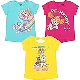 Paw Patrol Girls 3 Pack T-Shirts Toddler to Big Kid Sizes (2T - 10-12)