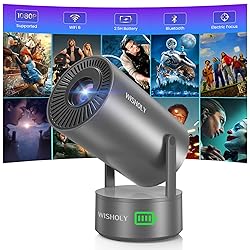 WISHOLY Projector with WiFi and Bluetooth, Mini