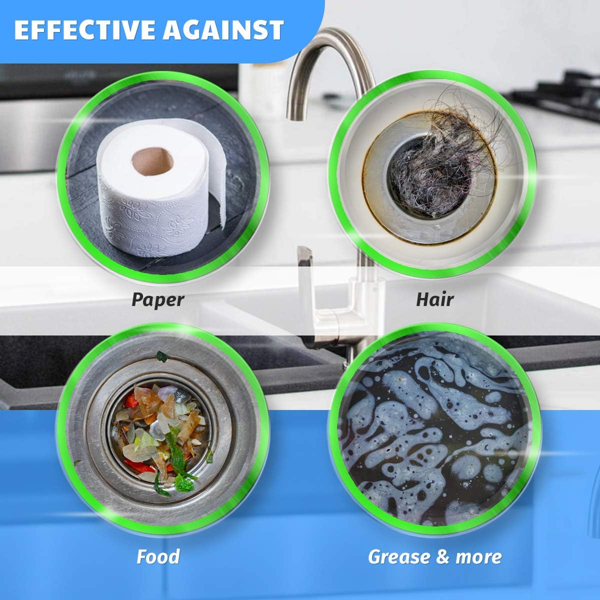 Green Gobbler DRAIN OPENER PACS | Hair Clog Remover | Toilet Clog Remover | Sinks & Tub Drain Cleaner: Home Improvement