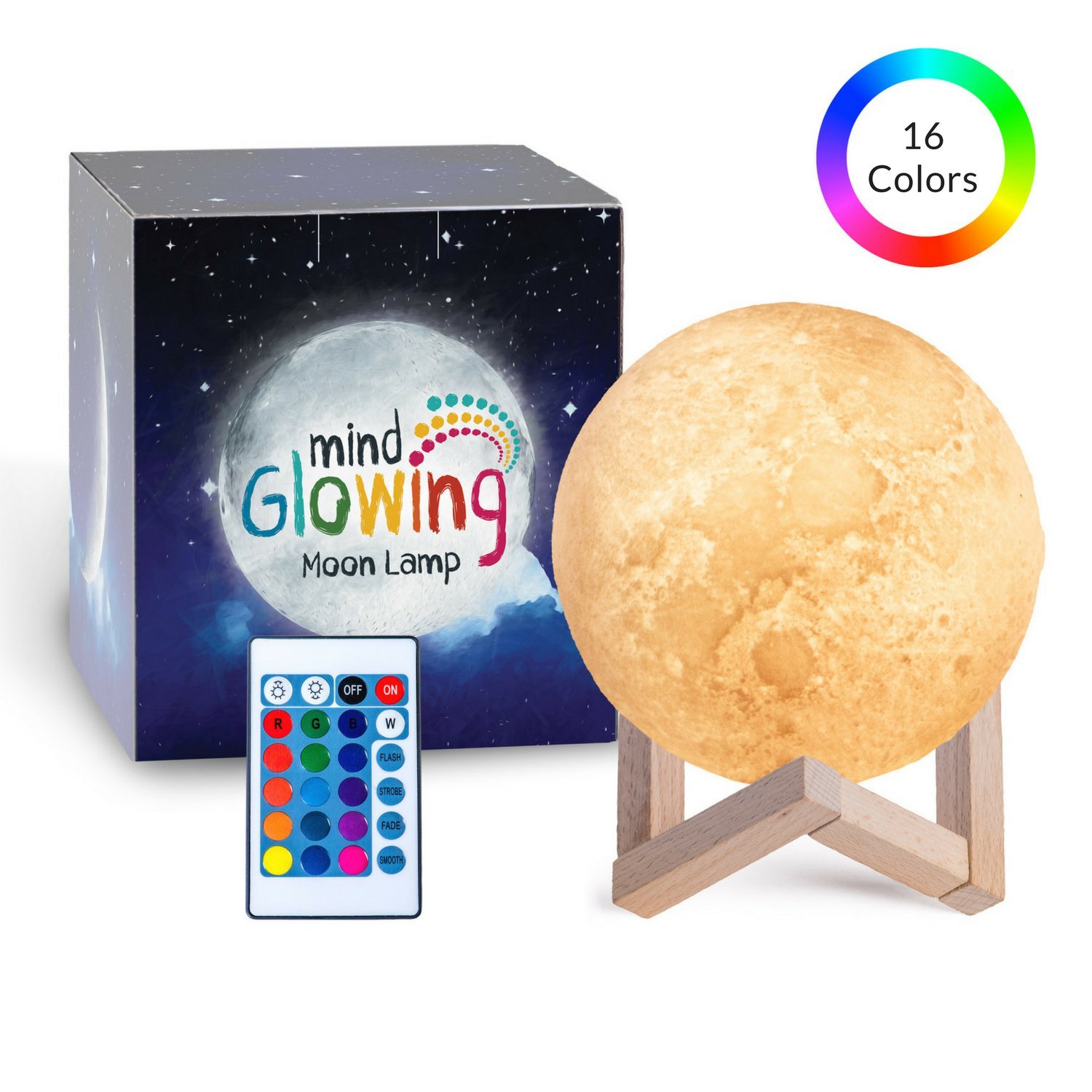 Mind lamp. Moon lamp 16 colors. moon glow color.