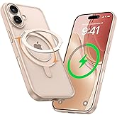 MAGIC JOHN 360° Rotatable Magnetic Invisible Stand for iPhone 16 Case [Camera Control Button] [Compatible with MagSafe] 16FT Shockof for iPhone 16 Case with Kickstand, Rose Gold
