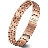 Jeracol Copper Cross Bracelet for Men, Ultra Strength Magnetic Bracelets for Men - Adjustable Copper Jewelry with Sizing Tool & Gift Box