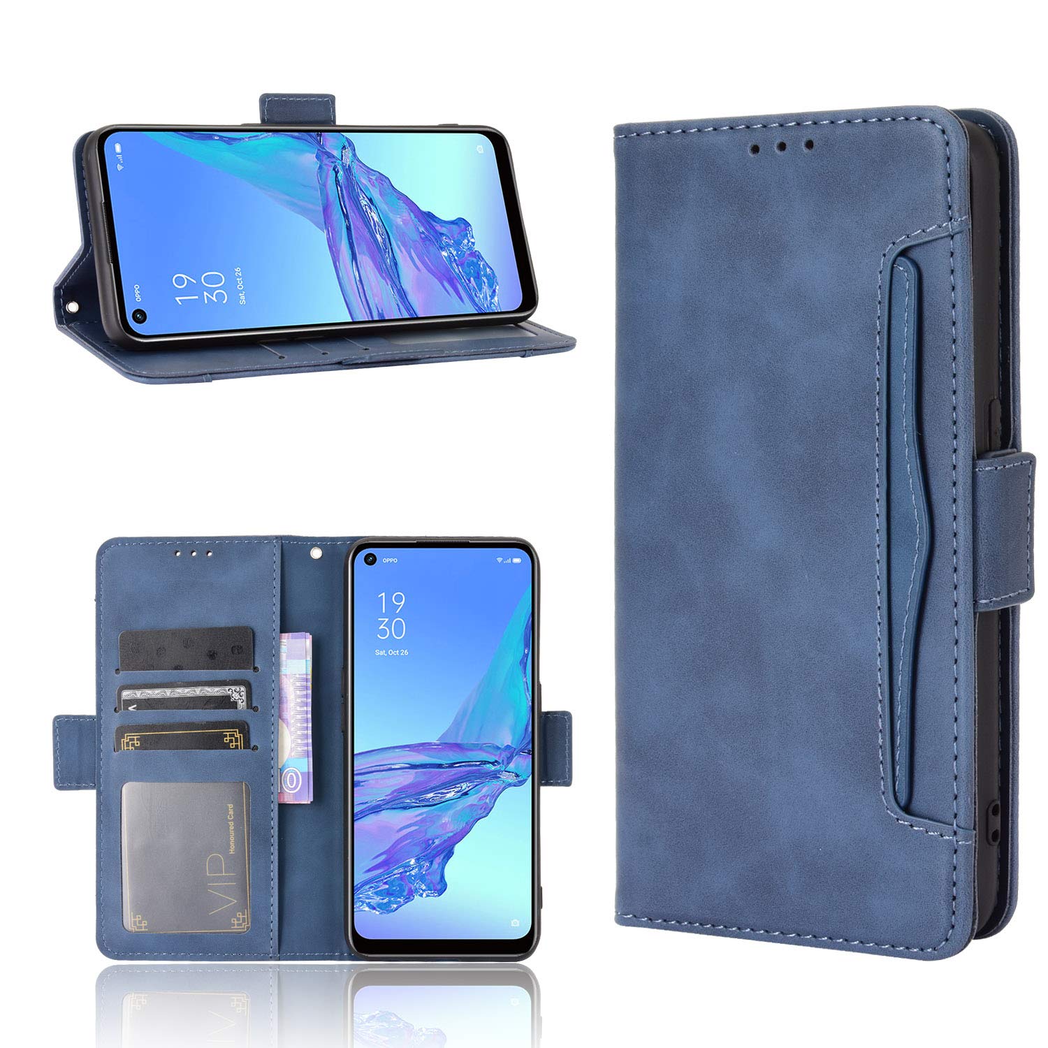 BellaCase Oneplus Nord N10 5G Case [Wallet Case] [Kickstand] [Card Slots] [Magnetic Flip Cover] Compatible with Oneplus Nord N10 5G Smartphone(Blue)