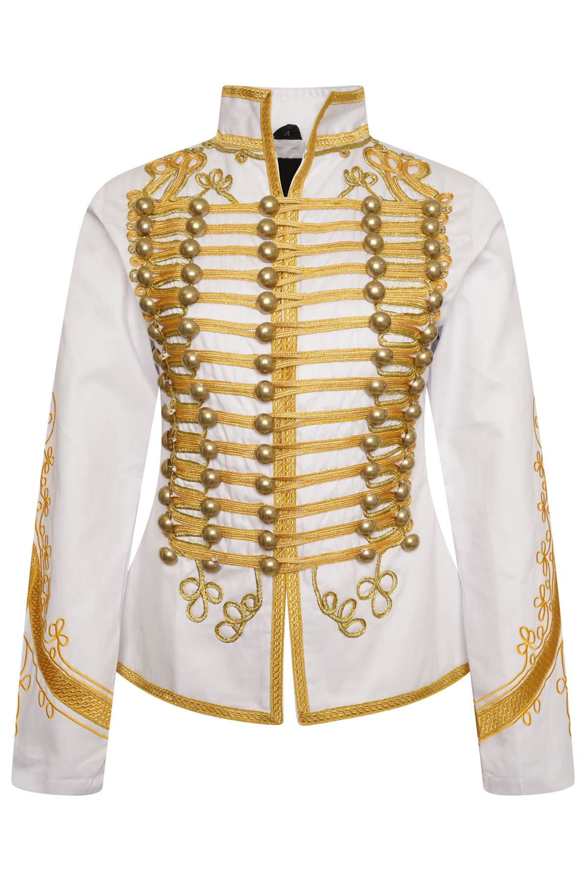 Photo 1 of Ro Rox Adam Ant Military Drummer Jacket for Women, Marching Band Women’s Jacket for Themed Parties, Performances, Halloween, White, 3XL