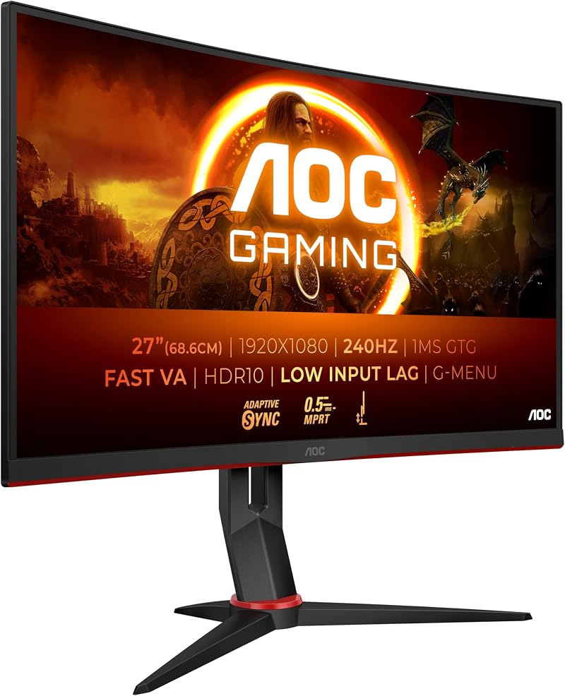 AOC C27G2Z3/BK 27 Inch FHD Curved Gaming Monitor 280Hz FreeSync HDR10