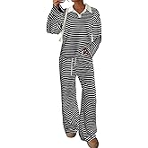 Sweetmoon 2 Piece Lounge Sets for Women Tall Oversized Sweatshirt Wide Leg Matching Pajamas Set Airport Travel Outfit Women