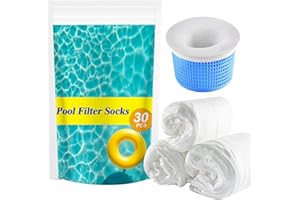 Lagincig 30PCS Pool Skimmer Socks Filter Saver Pool Socks Skimmer Filters Baskets Sleeves Cleans Debris Capture Leaves Hair and Other Particle for InGround or Above Ground