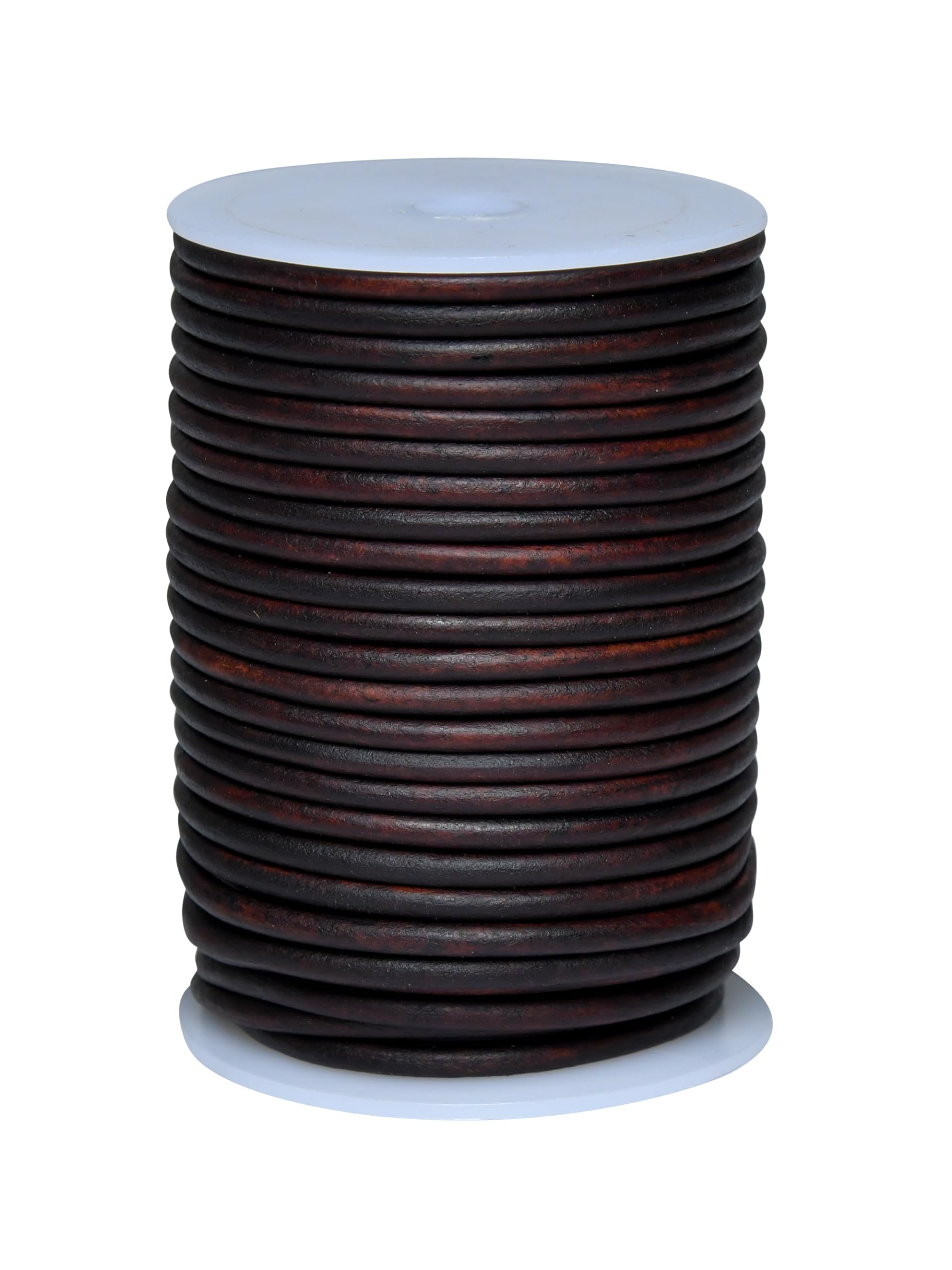 Cords Essentials Round Leather String Cord 4mm Distressed Light Brown 10 Meters