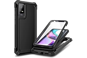 NZND Compatible with TCL ION X Case, TCL ION V with [Built-in Screen Protector], Full-Body Protective Shockproof Rugged Bumper Cover, Impact Resist Case (Black)