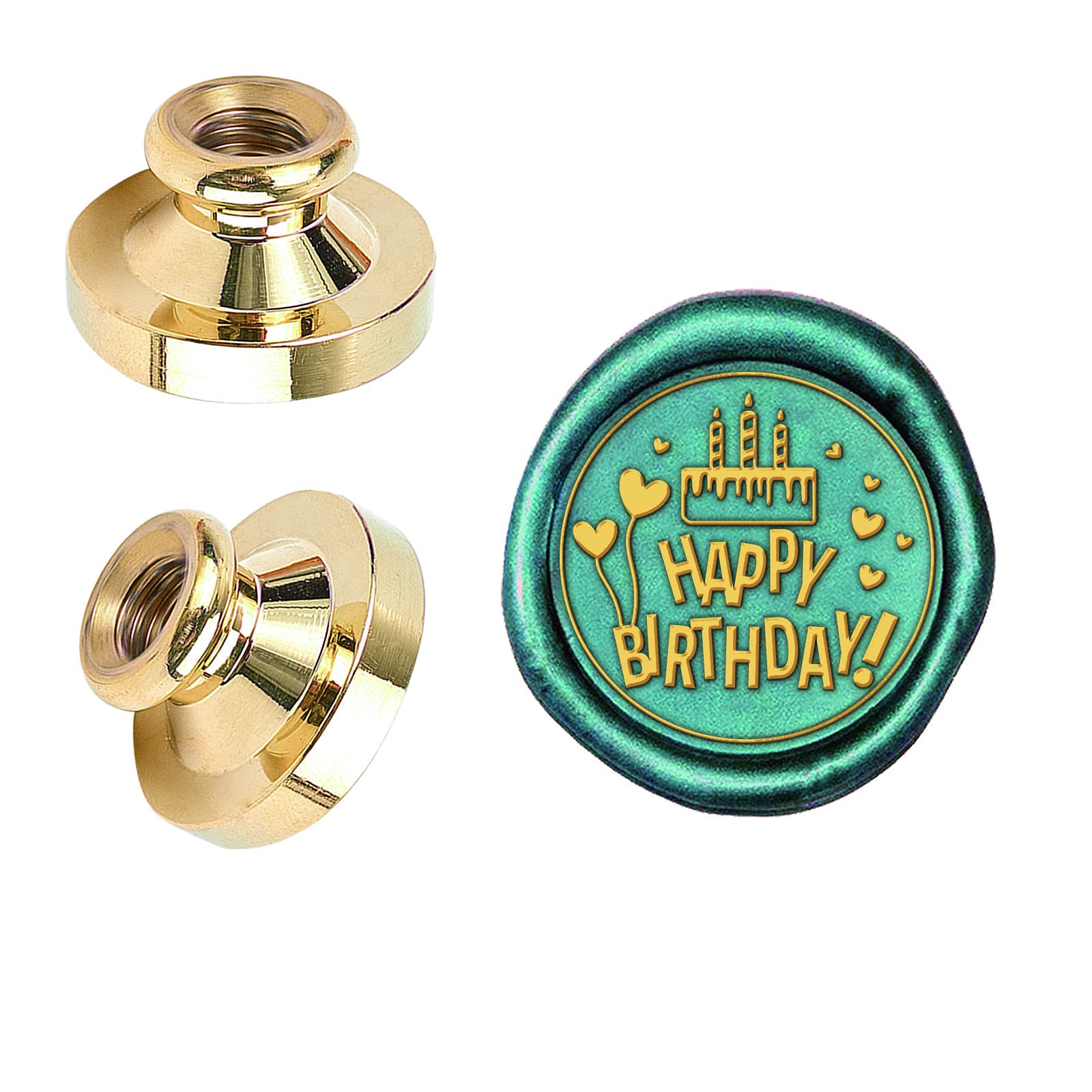SUPERDANT Happy Birthday Pattern Wax Seal Stamp Head 25mm Removable Brass Head Vintage Sealing Stamp