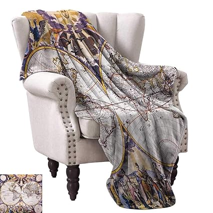 World Map Super Soft Blankets Antique Map With Farmers Field