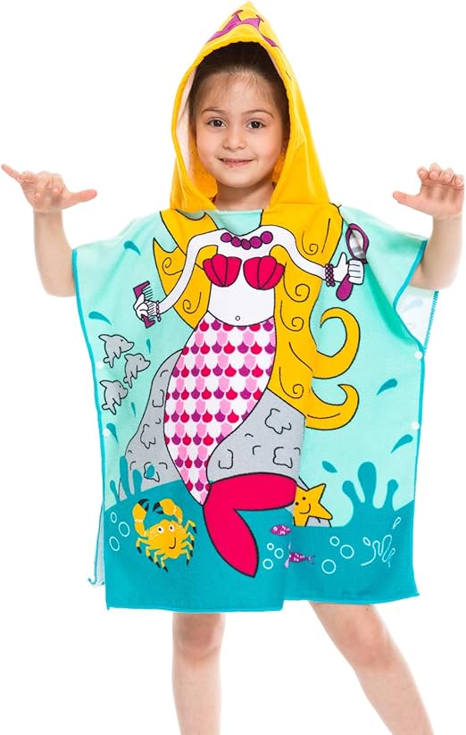 childrens swim towel poncho