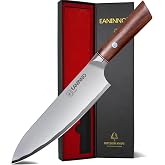 EANINNO Kitchen Chef Knife 8 inch Japanese High Carbon Steel Sharp Knife | Professional for Kitchen Cutting Meat Vegetable with Ergonomic Wooden Handle