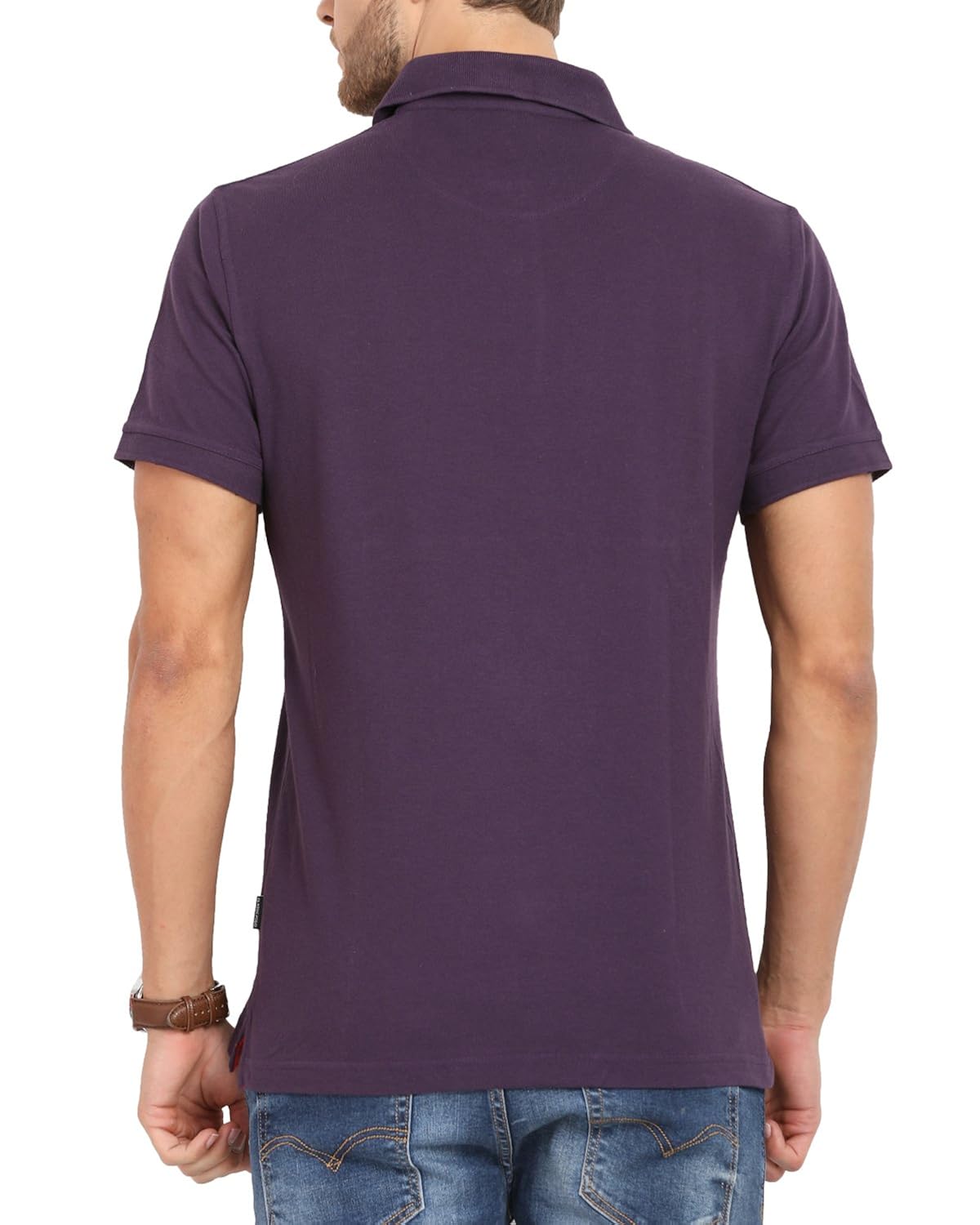 purple half sleeve casual polo t-shirt for men by classic polo