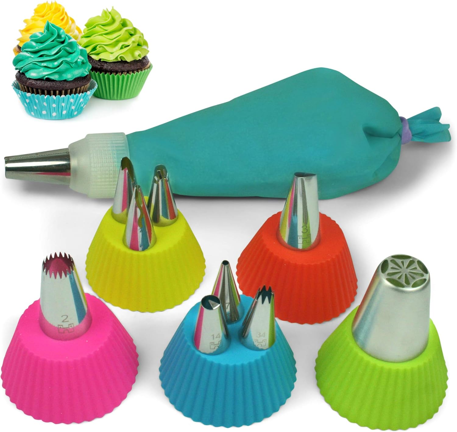 Piping Bags and Nozzles Set 75pcs, Cake Piping Nozzle Set with