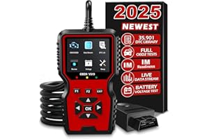 Zecirl V519 OBD2 Diagnostic Scanner Tool - Vechicle Check Engine Light Code Reader with Battery Voltage Tester, I/M Readiness, Reset, and Code Eraser for All OBDII Car Since 1996 Red