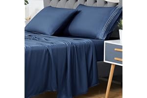 Joankaren 100% Bamboo Sheets Queen Size - Luxury 4 PCS Deep Pocket Bed Sheet Set, Cooling, Breathable & Super Soft Bamboo Vis