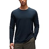 CRZ YOGA Cotton-Blend Long Sleeve Shirts for Men - Moisture Wicking Soft Workout Athletic Casual Crewneck Basic Tops