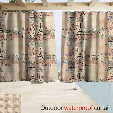 Amazon Com Andytours Window Curtains Modern French Paris Themed