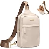 GOLF QUALTY Large Capacity Crossbody Bag Spacious Fanny Pack for essentials Casual Waist Pack for Women & Men,Apricot