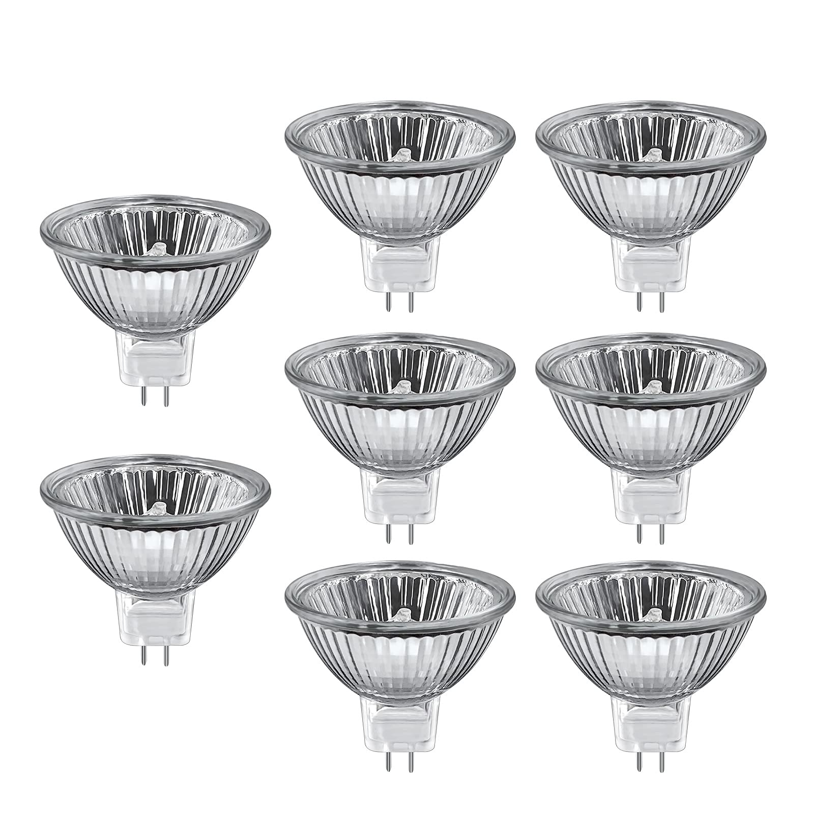 Sarveeta MR16 Halogen Bulbs 50W Dimmable, 12V Gu5.3 Halogen Spotlight Bulbs 2 Pin Base, 2800K Warm Withe,400 Lumens,42° Beam Angle (Pack of 8)
