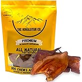 Pig Ears All Natural | Single Ingredient | 20/25/100 Count | Made in Canada | Slow-Roasted | Promote Healthy, Shiny Coats (10