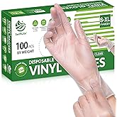SWIFTLITE Disposable Vinyl Gloves, Food Safe | Latex-Free Powder-Free Clear Plastic Gloves for Cooking, House Cleaning, Food Prep