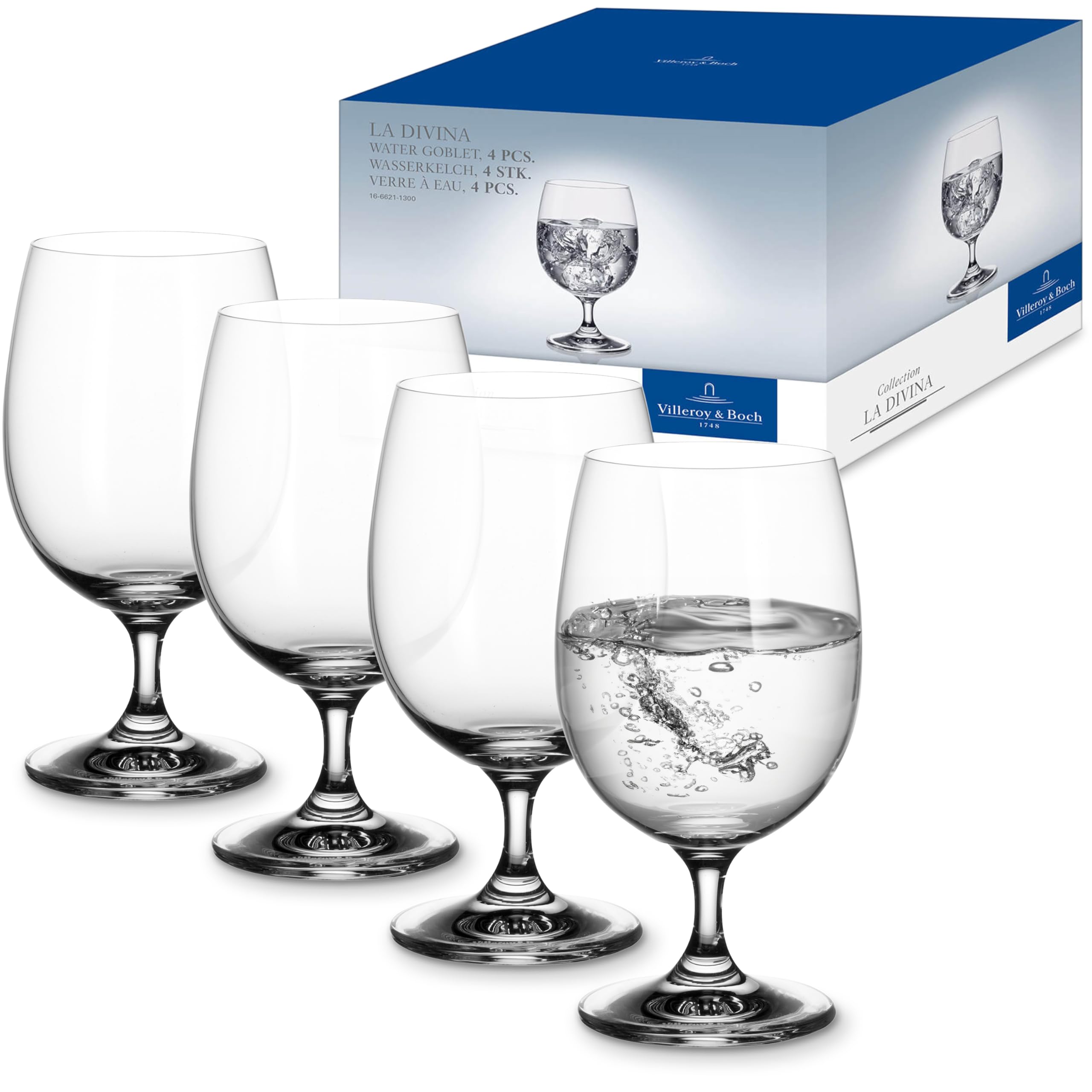 Villeroy & Boch La Divina Water Glass Set, 330 ml, 4 Pieces, Crystal Glass, Clear — image 1