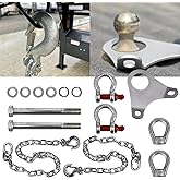 RULLINE Trailer Ultimate Connection Safety Chains Kit - 5th Wheel Ultimate Connection Safety Chains Plate Towing Accessories with 1/2in Shackles