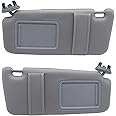 MOCW Left & Right Sides Gray Sun Visor Compatible with 2006 2007 2008 2009 2010 2011 Toyota Camry Without Sunroof Replace OE # 04002-30506-B0, 7432006780B0,74320-06290-B2,74310-06750-B0