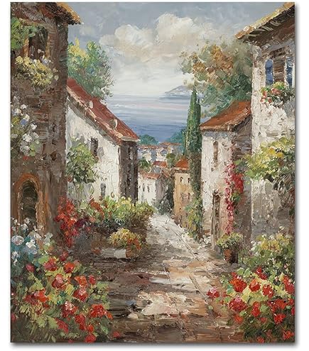 Tuscany Floral ゴブラン織　壁掛け　USA Amazon.com: CanvasWis Tuscany Door Printed Canvas Wall Art Perfect