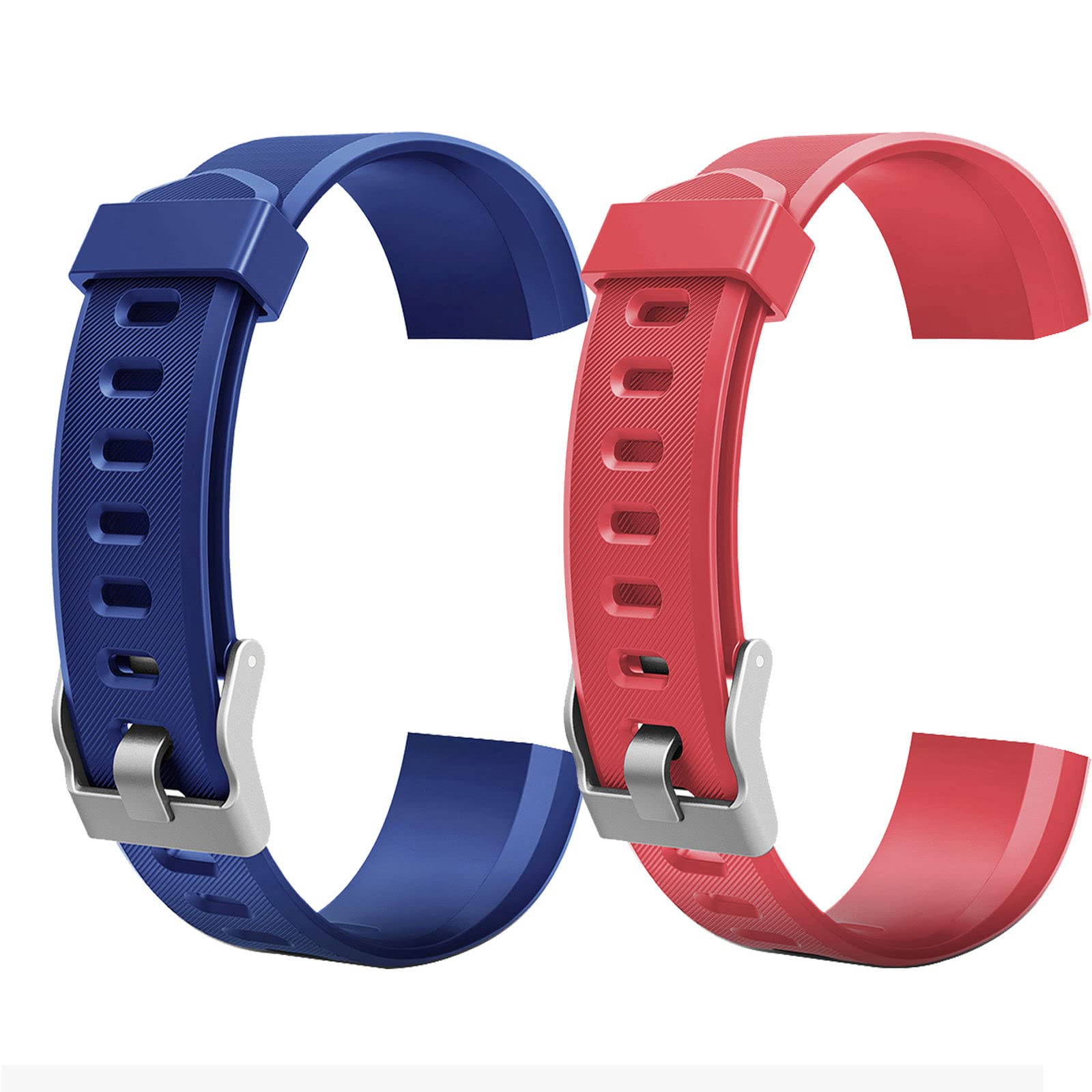 Aunis 1/2pcs Id115plus Hr Replacement Strap, Colorful Replacement Watchband for Fitness Tracker Watch, Watch Band Replacement Accessory for Id115plus Hr Smart Watch (Blue+Red)
