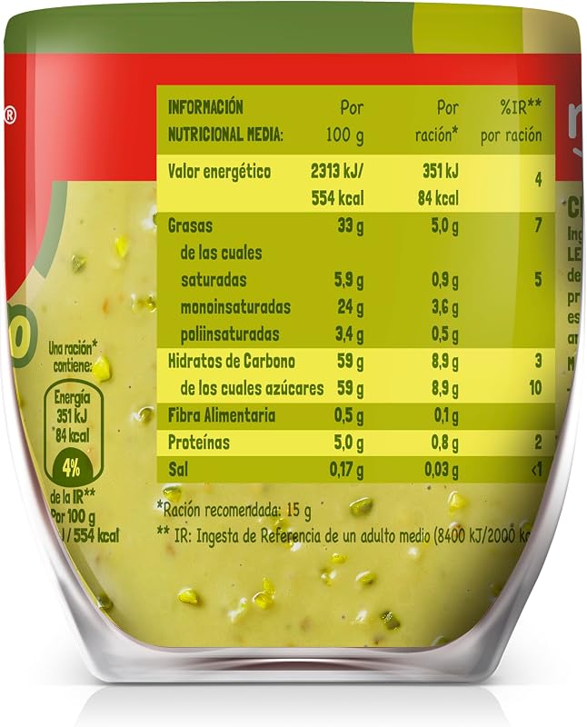 Creme de Cacau com Pistácio Sem Óleo de Palma, 180g, Sem Glúten