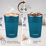 Aolieh Travel Mug 380 ml Insulated Stainless Steel Leak-Resistant Blue view 3