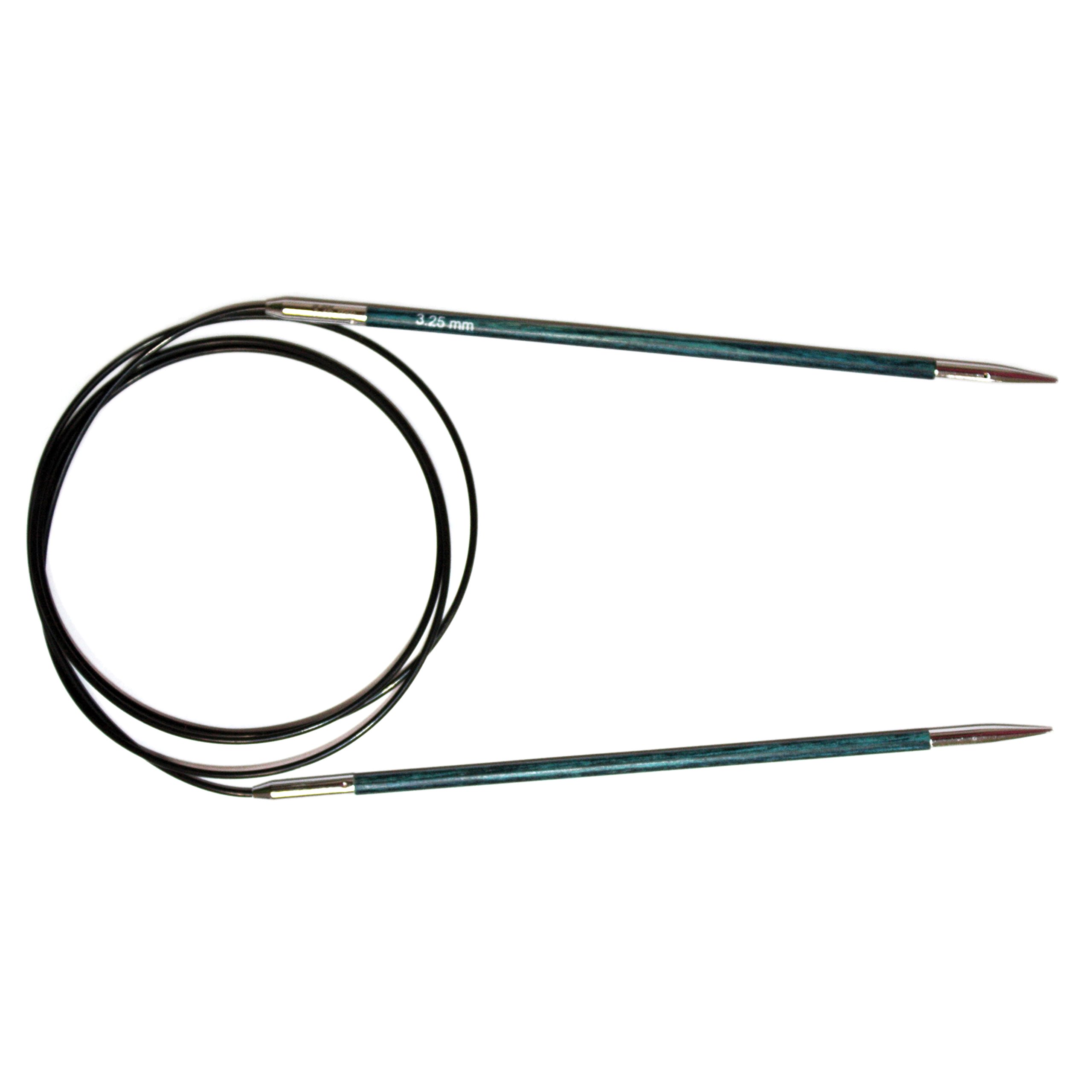 KNITPRO KP29072 Royale: Knitting Pins: Circular: Fixed: 60cm x 3.25mm, Birchwood, brass, Multi-Colour, 3.25mm