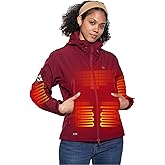DEWBU Heated Jacket for Women with 12V Battery Pack Winter Outdoor Soft Shell Electric Heating Coat