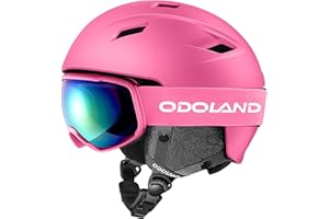 Odoland Ski Helmet and Goggles Set, Snowboard Helmet Glasses for Men, Women & Youth - Shockproof/Windproof Gear for Skiing, Snowboarding