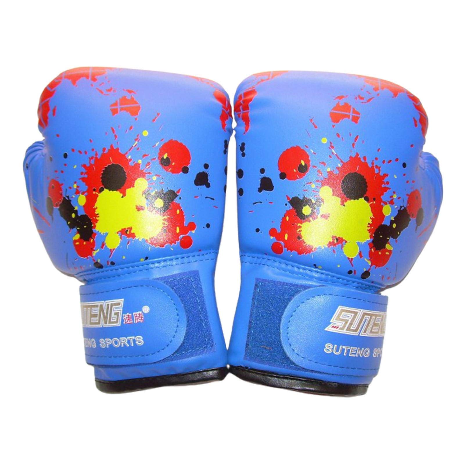 1pair Kids Boxing Gloves, for Children 2-11 Youth Boys Girls Toddler PU Cartoon Sparring Training Boxing Gloves for Kickboxing, Punch Bag, Focus Pads(Blue)