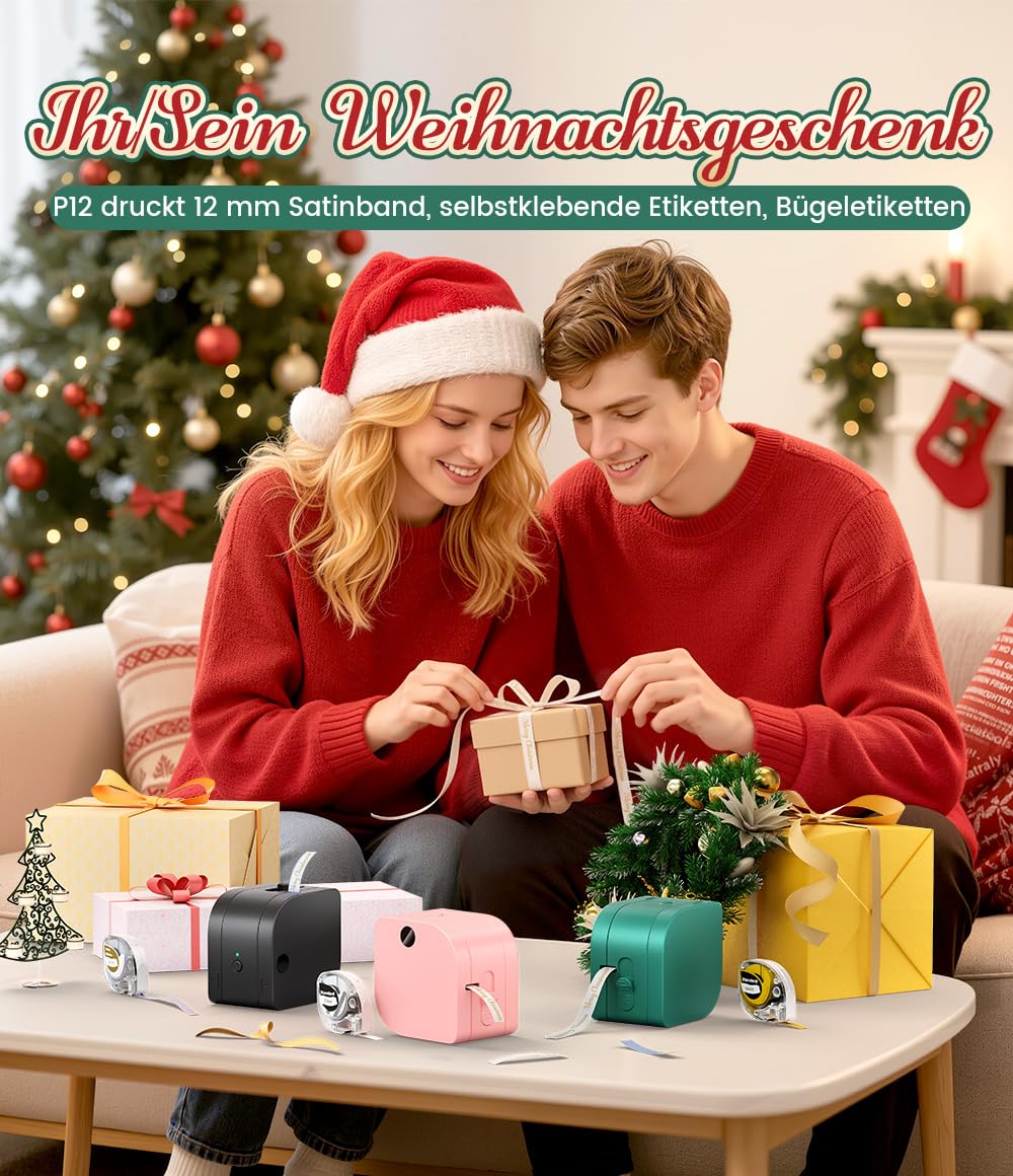 Phomemo P12 Etikettendrucker, Tragbares Beschriftungsgerät, Etikettiergerät Bluetooth Kompatibel with iOS & Android, Thermotransfer-Label Printer für Zuhause,Schule,Büro 9