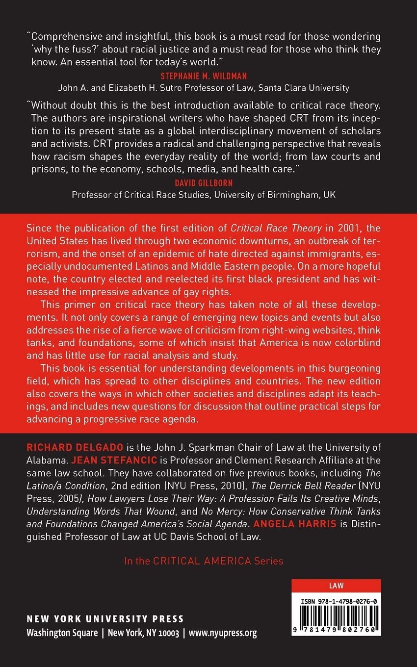 Critical Race Theory Third Edition An Introduction Critical America Delgado Richard Stefancic Jean Amazon De Bucher